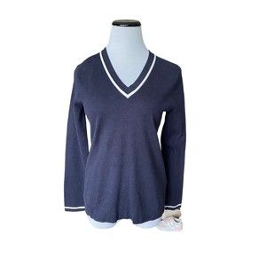 Peter Millar Navy V-Neck Sweater